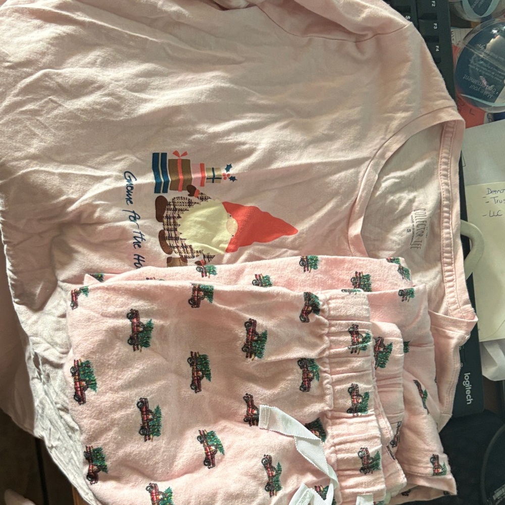 J. Crew Pink Gnome Pajama Set
